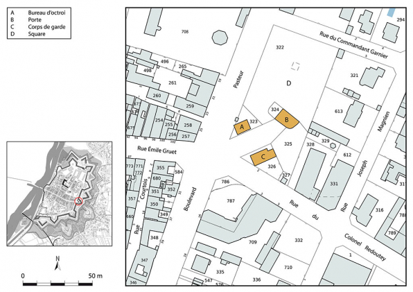 Plan-masse et de situation. Extrait du plan cadastral, 2023, 1/1 000. © Région Bourgogne-Franche-Comté, Inventaire du patrimoine