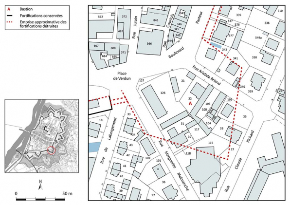 Plan-masse et de situation. Extrait du plan cadastral, 2023, 1/1 000. © Région Bourgogne-Franche-Comté, Inventaire du patrimoine Plan-masse et de situation. Extrait du plan cadastral, 2023, 1/1 000. © Région Bourgogne-Franche-Comté, Inventaire du patrimoine