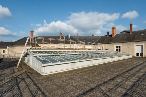 Verrière en toiture du hall du public. © Région Bourgogne-Franche-Comté, Inventaire du patrimoine