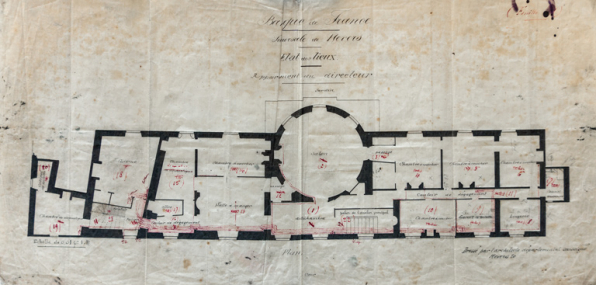 Plan du premier étage (début du 20e siècle). © Région Bourgogne-Franche-Comté, Inventaire du patrimoine