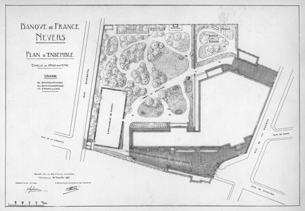 Plan du jardin (30 novembre 1927). © Archives historiques de la Banque de France, Paris