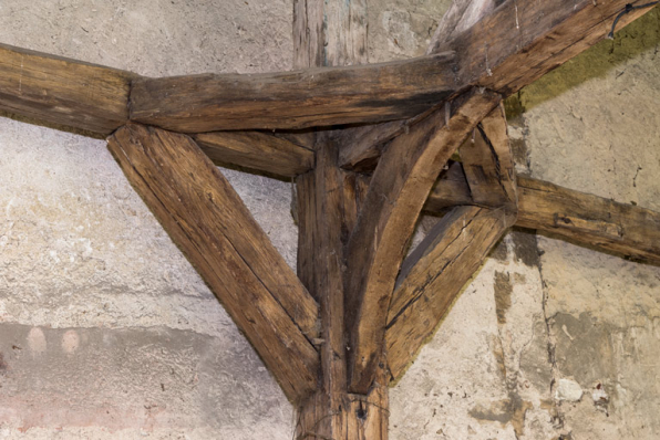 Ancienne halle : détail de la charpente. © Région Bourgogne-Franche-Comté, Inventaire du patrimoine