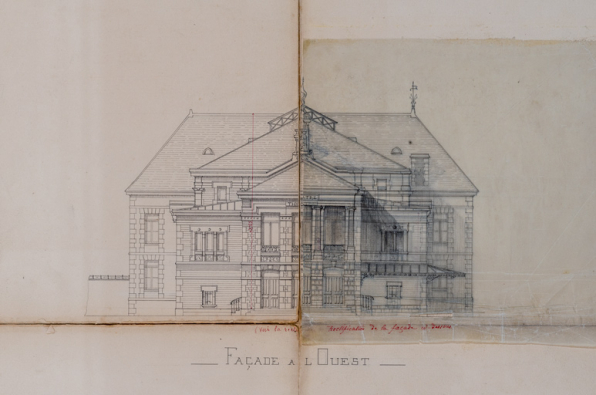 Projet de théâtre. Façade à l'ouest. 1879. © Région Bourgogne-Franche-Comté, Inventaire du patrimoine