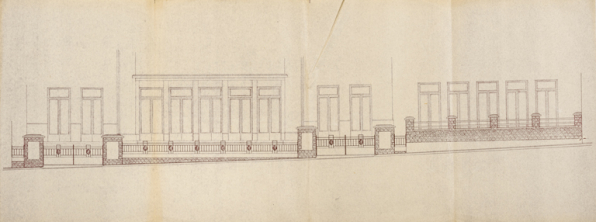 Ville d’Auxerre. Théâtre municipal. Projet de grille. 15 décembre 1952.  © Région Bourgogne-Franche-Comté, Inventaire du patrimoine