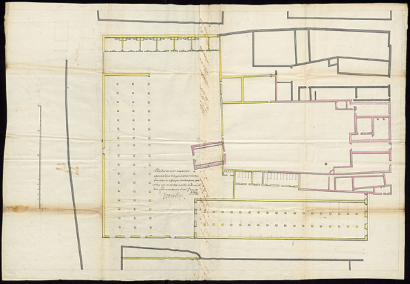 Plan de l'arsenal d'Auxonne à exécuter. 1689. © Service historique de la Défense