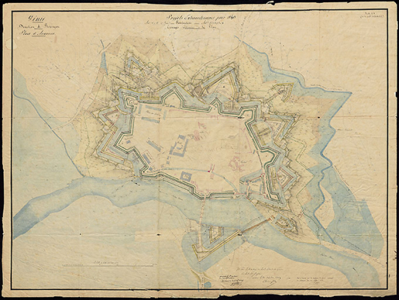 Place d'Auxonne. Projets extraordinaires pour 1840. Ouvrages extérieurs de la place. 1838. © Service historique de la Défense