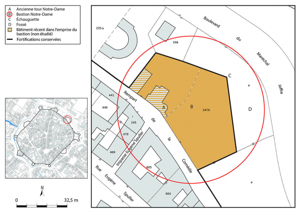 Plan-masse et de situation. Extrait du plan cadastral, 2024, 1/650. © Région Bourgogne-Franche-Comté, Inventaire du patrimoine Plan-masse et de situation. Extrait du plan cadastral, 2024, 1/650. © Région Bourgogne-Franche-Comté, Inventaire du patrimoine