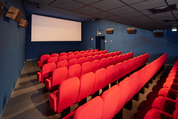 Salle 2 : vue vers l'écran, de trois quarts gauche. © Région Bourgogne-Franche-Comté, Inventaire du patrimoine Salle 2 : vue vers l'écran, de trois quarts gauche. © Région Bourgogne-Franche-Comté, Inventaire du patrimoine