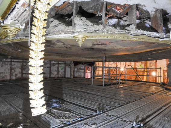 [Plafond de la salle en cours de restauration]. S.d. [entre 2015 et juillet 2017]. © Région Bourgogne-Franche-Comté, Inventaire du patrimoine
