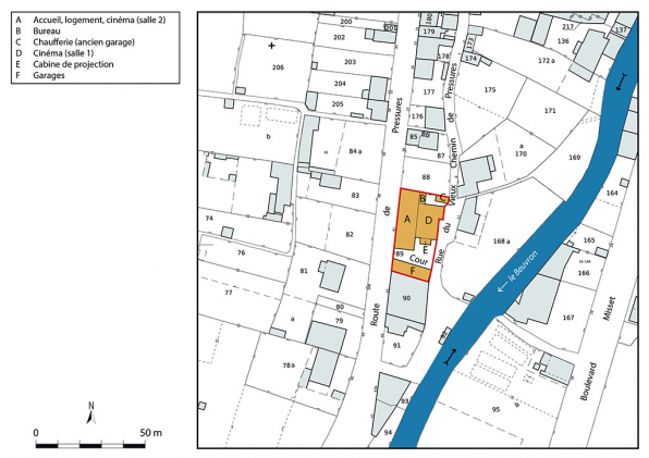 Plan-masse et de situation. Source : Direction générale des Finances Publiques - Cadastre ; mise à jour 2023, section CC, 1/1 000. © Région Bourgogne-Franche-Comté, Inventaire du patrimoine Plan-masse et de situation. Source : Direction générale des Finances Publiques - Cadastre ; mise à jour 2023, section CC, 1/1 000. © Région Bourgogne-Franche-Comté, Inventaire du patrimoine