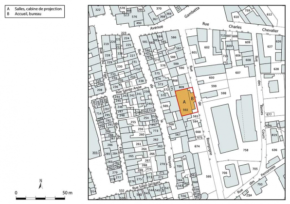 Plan-masse et de situation. Source : Direction générale des Finances Publiques - Cadastre ; mise à jour 2023, section AX, 1/1 000. © Région Bourgogne-Franche-Comté, Inventaire du patrimoine Plan-masse et de situation. Source : Direction générale des Finances Publiques - Cadastre ; mise à jour 2023, section AX, 1/1 000. © Région Bourgogne-Franche-Comté, Inventaire du patrimoine