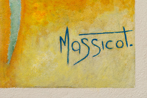 Peinture côté Loire : signature (Massicot). © Région Bourgogne-Franche-Comté, Inventaire du patrimoine Peinture côté Loire : signature (Massicot). © Région Bourgogne-Franche-Comté, Inventaire du patrimoine