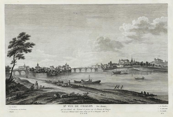 Chalon-sur-Saône.- Deuxième vue de Chalon qui est éclairée du levant prise sur le chemin de Seurre. 1780. © Archives départementales de Saône-et-Loire Chalon-sur-Saône.- Deuxième vue de Chalon qui est éclairée du levant prise sur le chemin de Seurre. 1780. © Archives départementales de Saône-et-Loire