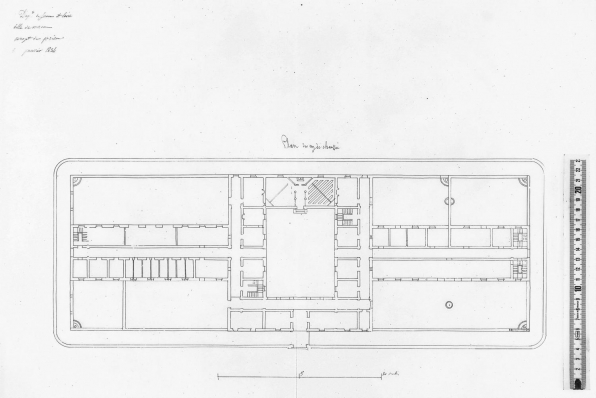 Projet d'extension (plan du rez-de-chaussée). 1834. © Archives nationales