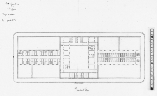 Projet d'extension (plan du premier étage). 1834. © Archives nationales