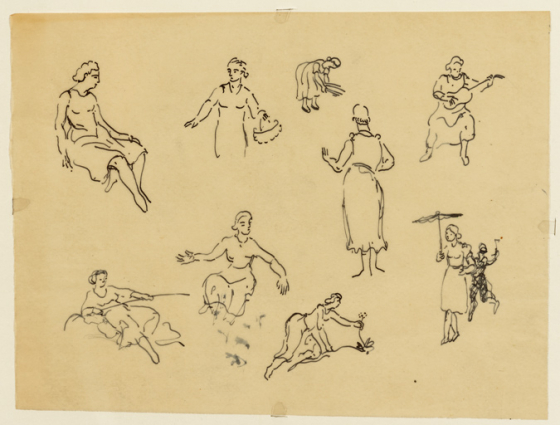 2e tableau : [4G] Etudes de femmes. © Région Bourgogne-Franche-Comté, Inventaire du patrimoine