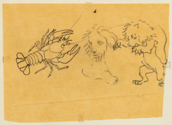 2e tableau : [4H] Esquisse pour les signes du Cancer et du Lion. © Région Bourgogne-Franche-Comté, Inventaire du patrimoine