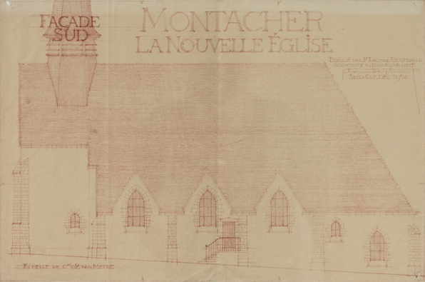 Élévation de la façade droite, 1950. © Région Bourgogne-Franche-Comté, Inventaire du patrimoine Élévation de la façade droite, 1950. © Région Bourgogne-Franche-Comté, Inventaire du patrimoine
