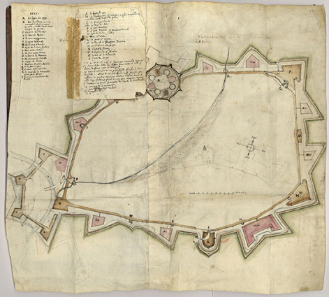 [Projet de renforcement des fortifications de Dijon]. 1635. © Bibliothèque municipale, Dijon