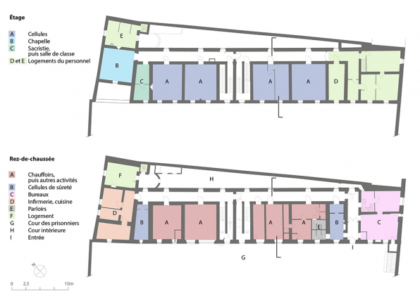 Plans du rez-de-chaussée et de l’étage, échelle 1/250. 2025. © Région Bourgogne-Franche-Comté, Inventaire du patrimoine