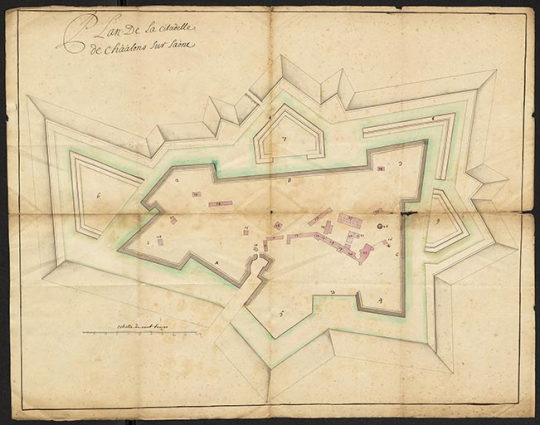 Plan de la citadelle de Chalons sur Saône. 1691. © Service historique de la Défense Plan de la citadelle de Chalons sur Saône. 1691. © Service historique de la Défense