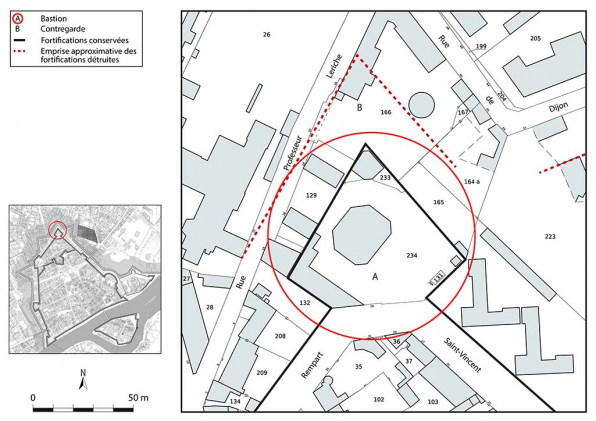 Plan-masse et de situation. Extrait du plan cadastral, 2025, 1/1 000. © Région Bourgogne-Franche-Comté, Inventaire du patrimoine Plan-masse et de situation. Extrait du plan cadastral, 2025, 1/1 000. © Région Bourgogne-Franche-Comté, Inventaire du patrimoine