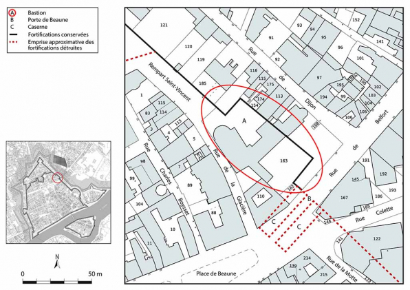 Plan-masse et de situation. Extrait du plan cadastral, 2025, 1/1 000. © Région Bourgogne-Franche-Comté, Inventaire du patrimoine Plan-masse et de situation. Extrait du plan cadastral, 2025, 1/1 000. © Région Bourgogne-Franche-Comté, Inventaire du patrimoine