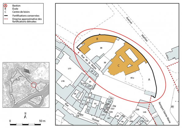 Plan-masse et de situation. Extrait du plan cadastral, 2025, 1/1 000. © Région Bourgogne-Franche-Comté, Inventaire du patrimoine