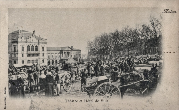 Théâtre et Hôtel de Ville. S.d. [4e quart 19e siècle, entre 1884 et 1900]. © Région Bourgogne-Franche-Comté, Inventaire du patrimoine
