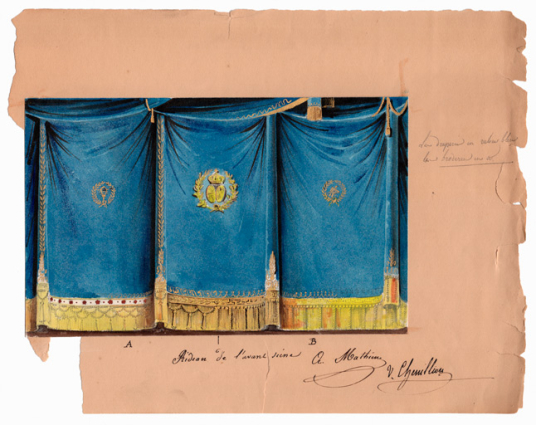 Rideau de l'avant-scène [projet]. S.d. [1827-1828]. © Région Bourgogne-Franche-Comté, Inventaire du patrimoine