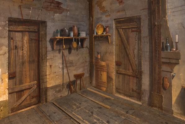 Intérieur rustique : portes dans l'angle côté jardin. © Région Bourgogne-Franche-Comté, Inventaire du patrimoine