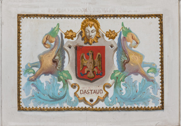 Garde-corps : armoiries de la famille Dastaud. © Région Bourgogne-Franche-Comté, Inventaire du patrimoine