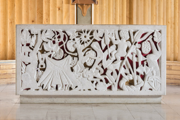 Autel. Vue axiale.  © Région Bourgogne-Franche-Comté, Inventaire du patrimoine