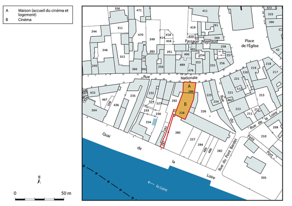 Plan-masse et de situation. Extrait du plan cadastral de la Direction Générale des Finances Publiques (DGFiP), 2022, section BN, 1/1 000. © Région Bourgogne-Franche-Comté, Inventaire du patrimoine