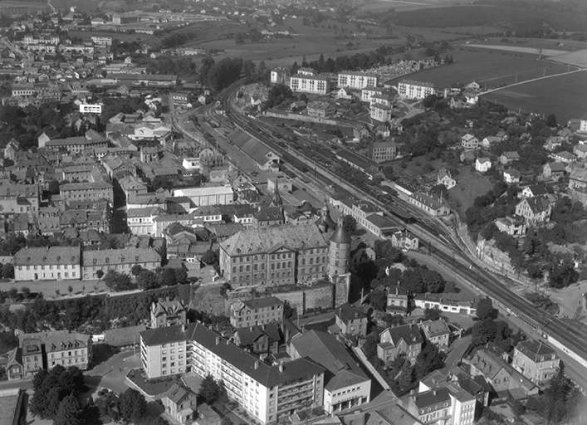 Vue aérienne en 1958. © Région Bourgogne-Franche-Comté, Inventaire du patrimoine