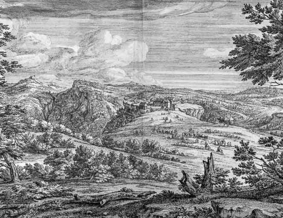 Vue du château au XVIIe siècle. © Région Bourgogne-Franche-Comté, Inventaire du patrimoine