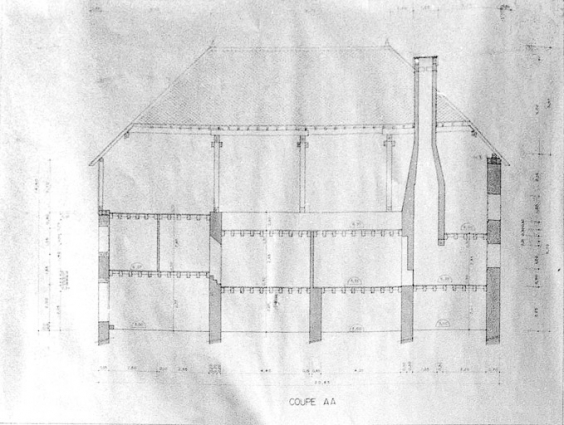 Projet de restauration : coupe. © Région Bourgogne-Franche-Comté, Inventaire du patrimoine