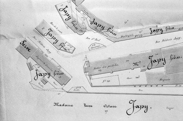 Plan-masse de la Pendulerie et des logements ouvriers. © Région Bourgogne-Franche-Comté, Inventaire du patrimoine