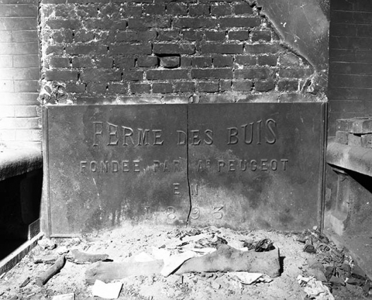 Intérieur : cheminée, détail de la platine. © Région Bourgogne-Franche-Comté, Inventaire du patrimoine