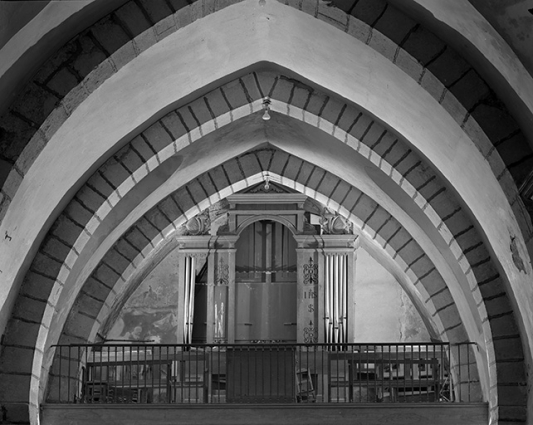 Orgue de choeur, vu de face. © Région Bourgogne-Franche-Comté, Inventaire du patrimoine