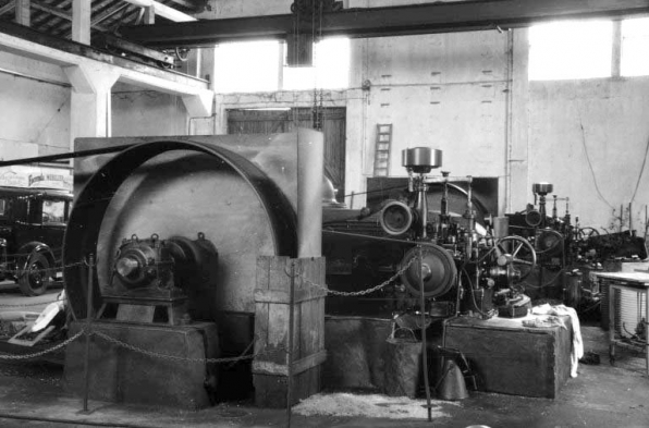 Centrale hydroélectrique, intérieur : transmission de la turbine. © Région Bourgogne-Franche-Comté, Inventaire du patrimoine