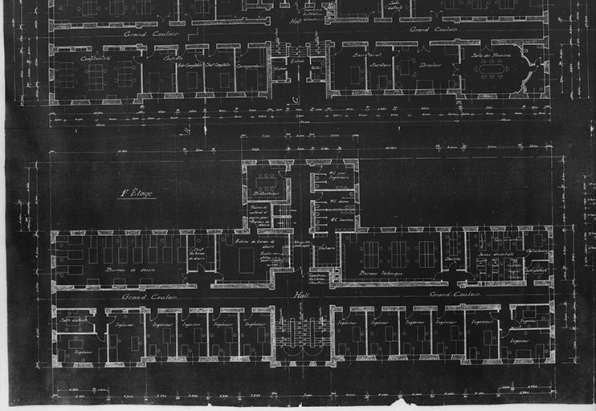 Bureaux. Rez-de-chaussée et 1er étage. B.16 788, plan au 1er étage, 1927. © Région Bourgogne-Franche-Comté, Inventaire du patrimoine