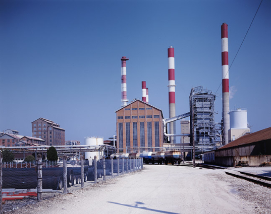 Façade postérieure de la chaufferie et des générateurs de vapeur et d'électricité. © Région Bourgogne-Franche-Comté, Inventaire du patrimoine