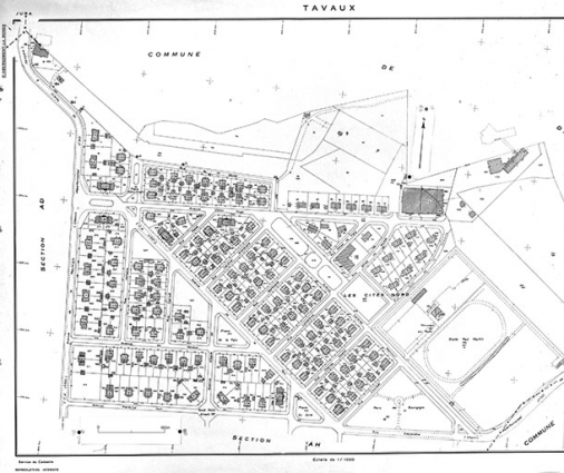 Plan de répartition des types de maisons, partie nord. © Région Bourgogne-Franche-Comté, Inventaire du patrimoine