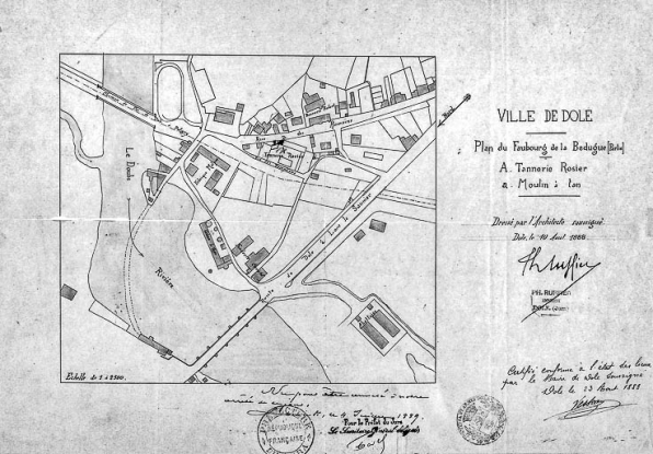 Ville de Dole. Plan du Faubourg de la Bedugue [partie]. © Région Bourgogne-Franche-Comté, Inventaire du patrimoine