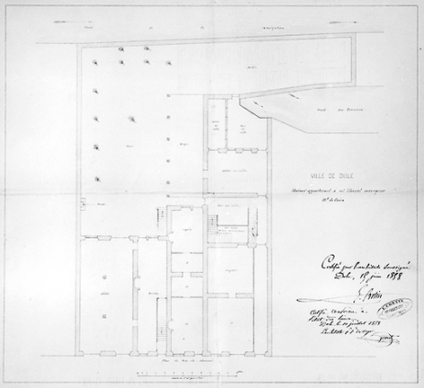 Maison appartenant à Mr Thurel [...] Plan du rez-de-chaussée. © Région Bourgogne-Franche-Comté, Inventaire du patrimoine