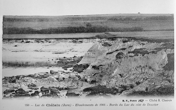 Lac de Châlain (Jura) - Eboulements de 1904 - Bords du Lac du côté de Doucier. © Région Bourgogne-Franche-Comté, Inventaire du patrimoine