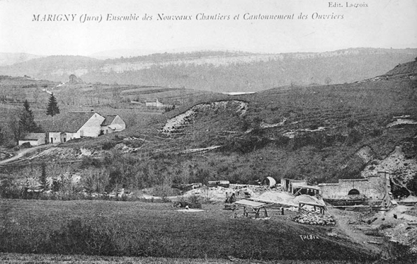 Marigny (Jura). Ensemble des Nouveaux Chantiers et Cantonnement des Ouvriers. © Région Bourgogne-Franche-Comté, Inventaire du patrimoine
