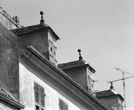 Façade antérieure : détail des lucarnes. © Région Bourgogne-Franche-Comté, Inventaire du patrimoine