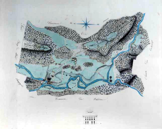 Plan d'ensemble du site des forges [plan de la commune]. © Région Bourgogne-Franche-Comté, Inventaire du patrimoine